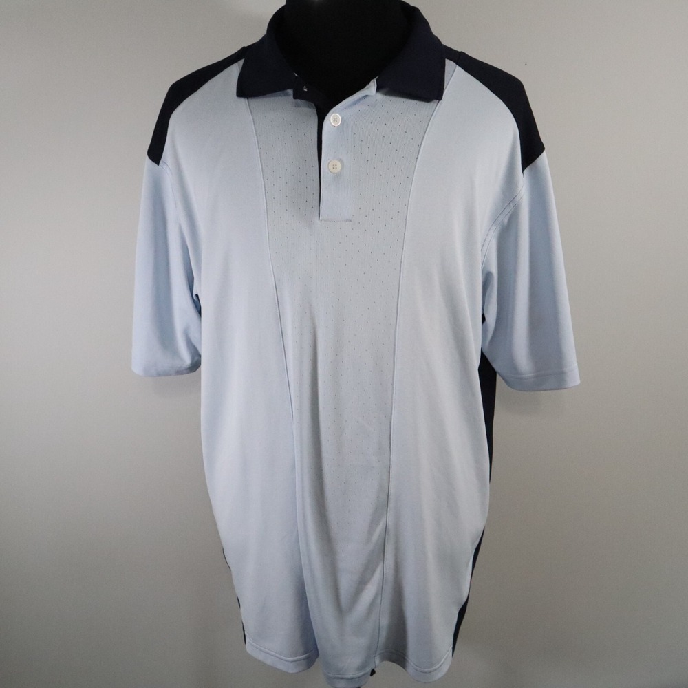 Adidas Golf Polo Shirt Mens XL Climacool Blue Short Sleeve Indian Wells Resort